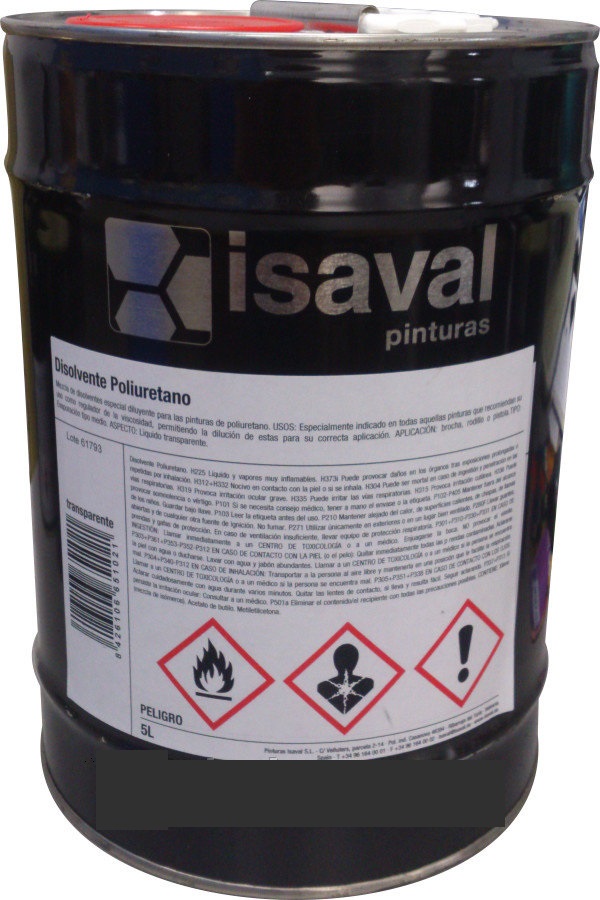 Полиуретановый растворитель для разбавления краски на основе полиуретановых смол 1л ISAVAL